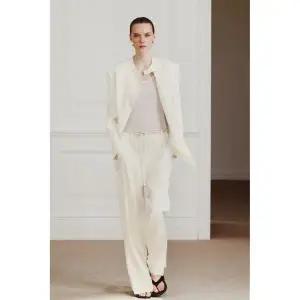 ZARA ZW 컬렉션 스트레이트 팬츠 - 크림 412863