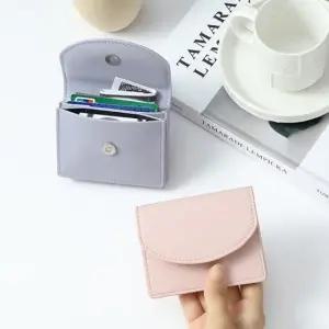 여성 자석 덮개식 미니 카드지갑 페이크레더 5컬러 지갑형케이스 미니토트백