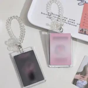 슬라이드 아크릴 포카홀더 키링 포함 카드홀더 실용적인선물 수납력좋은 세련된