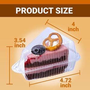 뚜껑이 있는 케이크 슬라이스 파이 용기 슬라이스용 치즈케이크 플란 컵케이크 50개 디저트