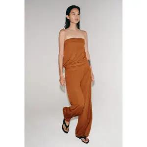 ZARA 러스틱 스트레이트 팬츠 - 황토색 412976