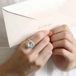 라운드 스퀘어 스와로브스키 크리스탈 제작 반지 우정반지 도금반지 레이어드반지