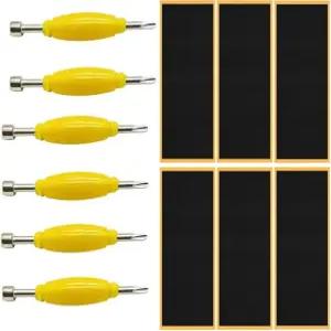 지즐란 12팩 핑거보드 그립 테이프 스틱 폼 스티커 교체 스케이트보드 액세서리용 드라이버 도구 너트