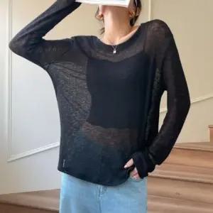 쿨샵 여성 루즈핏 긴팔티셔츠 시스루 수영복 커버업티