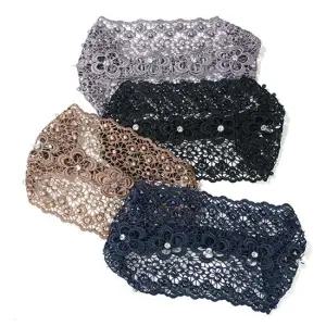 레이스 큐빅 넓은 헤어밴드 와이드 머리밴드 중장년밴드 헤어띠 와이드헤어밴드