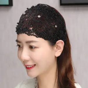 여자 펀칭 레이스 와이드 터변 헤어밴드 넓은 머리띠 중년헤어밴드 여성헤어밴드