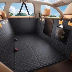 뒷좌석용 콜 반려견 카시트 커버 업그레이드된 미끄럼 방지 익스텐더 하드 바텀 메쉬 창이 있는 차량용