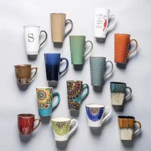북유럽 세라믹 복고풍 화려한 레트로 머그컵 4종 카페 집들이선물 커피숍