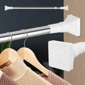 (힘찬)사각압축봉 200 샤워커튼 욕실 긴 화장실행거 압축 커텐 설치 옷걸이 미니 스텐파이프 강력 옷봉 옷