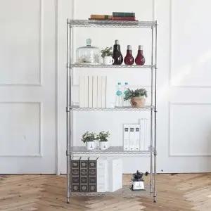 리빙메탈랙선반 450 5단 메탈선반 진열대 진열장 수납선반 메탈렉