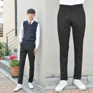 고등학교교복 (빅사이즈) 스판 차콜 교복바지 남자 -6XL