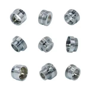 실버 1/2 M16/17/18/19/20/22/24/28 스레드 커넥터 버블 러 정수기 수도꼭지 구리 피팅 용 황동 남성 여성