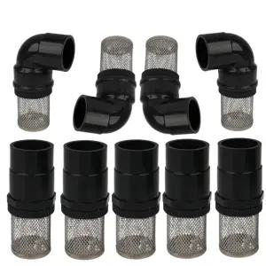 1pc 검은 PVC 파이프 필터 304 스테인레스 스틸 메쉬 정원 관개 커넥터 물 탱크 펌프 피팅