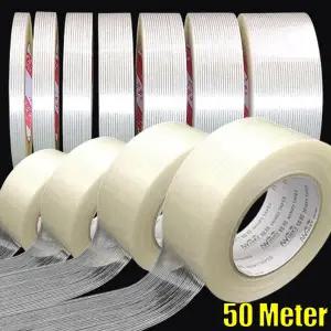 줄무늬 유리 섬유 테이프 강력한 리튬 배터리 팩 절연 랩 섬유 테이프 고강도 투명 강화 접착