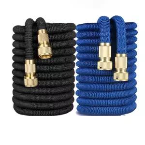 3X 텔레스코픽 TPE 워터 호스 구리 도금 정원 자동차 세차용 매직 플렉시블 파이프 가정용 야외 물주기