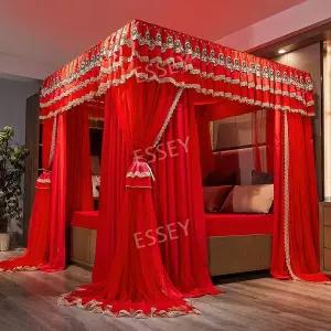 공주풍 천막 모기장 방풍 암막 침대 레이스 바람막이 유럽풍