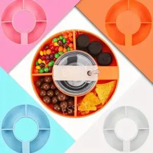 식판 텀블러 그릇 스낵 재사용 거치대 식기 컵 칸 적합 실리콘