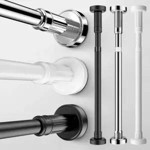 커튼레일 스틸 빨래 건조대 35-80cm 폴 커튼 봉 발코니 욕실용
