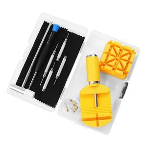 궁극적인 시계 링크 제거 키트 - 조절 가능한 팔찌 수리 및 크기 조정, 밴드 제거기, 드라이버, 해머, 핀 펀치, 백 제거기 보관함 포함