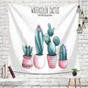 패브릭 북유럽 3호 핑크 선인장 가림막 (소) 100X70