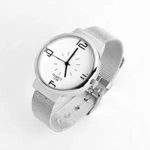 남성 손목시계 메탈 화이트 입학졸업선물시계