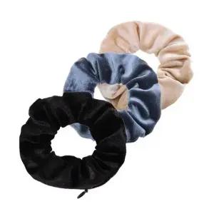 벨벳 스크런치 지퍼수납 머리끈 곱창밴드 머리묶을때 머리끈고무줄 곱창머리끈