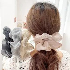 여성 쉬폰 곱창밴드 1P 펄시스루 스크런치 머리끈 풍성한곱창밴드 쉬폰곱창끈