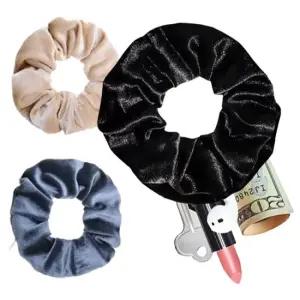 벨벳 지퍼 수납 곱창밴드 2P 데일리 머리끈 헤어 밴드 벨벳곱창밴드 지퍼곱창밴드