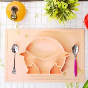 흡착식판 유아 이유식용기 유아식판 민트 유아식기