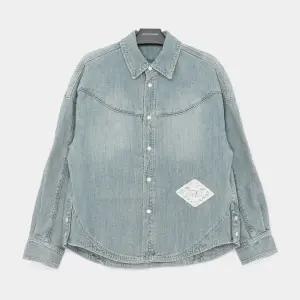 우영미 자수로고 슬럽 데님 여성 셔츠 M251SH18977L