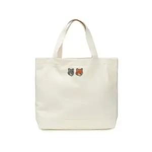 [메종키츠네]메종키츠네 여성 더블 폭스 헤드 토트백 에크루 OW511CFWW0096-P700