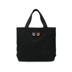 [메종키츠네]메종키츠네 여성 더블 폭스 헤드 토트백 블랙 OW511CFWW0096-P190