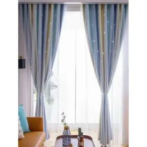 흡음커튼 방음 커튼 블루핑크 정전 침실용 용 스타 상단 창