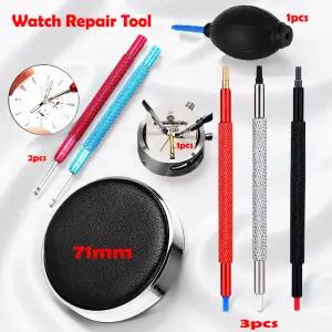 시계 수리 키트 고무 송풍기 및 먼지 보호 패드 바늘 펜 청소용 브러시 슈트 도구 유지 보수