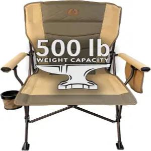 성인용 블랙 시에라 오버사이즈 하이백 캠핑 의자 500파운드 지원 무거운 사람을 위한 XL 헤비 듀티 휴대용