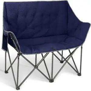 더블 캠핑 의자-패딩 러브시트 캠프 소파 2인용 헤비 듀티 접이식 잔디 뒷마당 스포츠 파티오 및 가정용