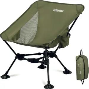 와일드콜 경량 접이식 캠핑 의자 큰 발이 가라앉지 않는 컴팩트 비치