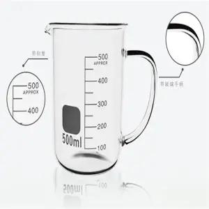 손잡이가 달린 유리 비커 화학 실험실 유리 제품 붕규산염 3.3 50mL-800ml
