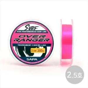 바다루어 원투낚시 나일론 모노라인 낚시줄 형광핑크2.5호 200m