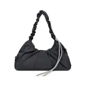 빅 숄더백 여성 셔링스트랩 크로아상백 가방 블랙