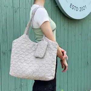 빅 숄더백 퀼팅 누빔 여자 파우치 가방 그레이