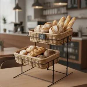 [SBD] 디저트 베이커리 높이조절스탠드 진열 빵 바스켓세트