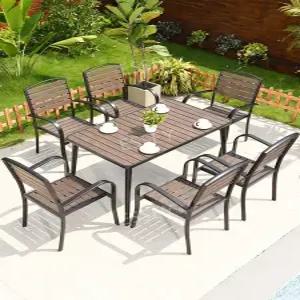 6인용 4인 의자 탁자 카페 테라스 야외테이블세트 사각 펜션 정원