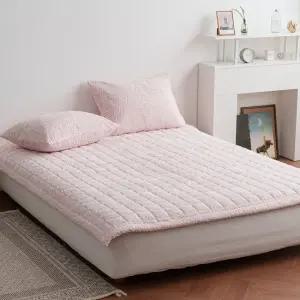 양면 패드 침대 극세사 슈퍼싱글 눈꽃 겨울 SS 카페트