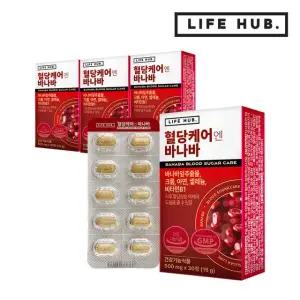라이프허브 혈당케어엔 바나바 4박스(500mg x 120정) 4개월분