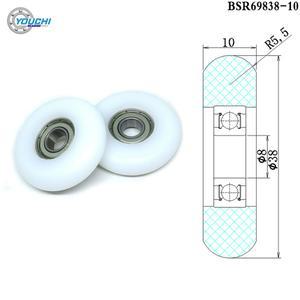 4pcs OD 38mm 로잉 머신 롤러 8x38x10mm BSR69838 10 POM 노 젓는 사람 휠 플라스틱 코팅 베어링 8 38
