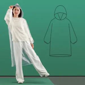 일회용 우의 5개입 프리사이즈 투명 레인코트 성인용 비옷 휴대용 방수우의