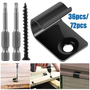 복합 데크 클립 야외 범용 바닥 패스너 가구 액세서리 쉬운 조립 스테인레스 스타터 36 개 72