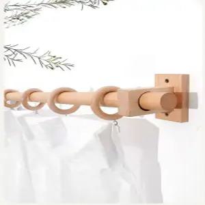 원목 커튼봉 무타공 가능 천장설치 브래킷 포함 거실 침실 인테리어 소품