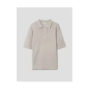 에잇세컨즈 8SECONDS 하프밀라노 카라 반소매 니트 베이지 1725023